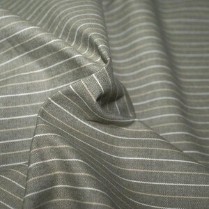 Beige stripe drill mid-weight cotton fabric, extra wide, per half metre