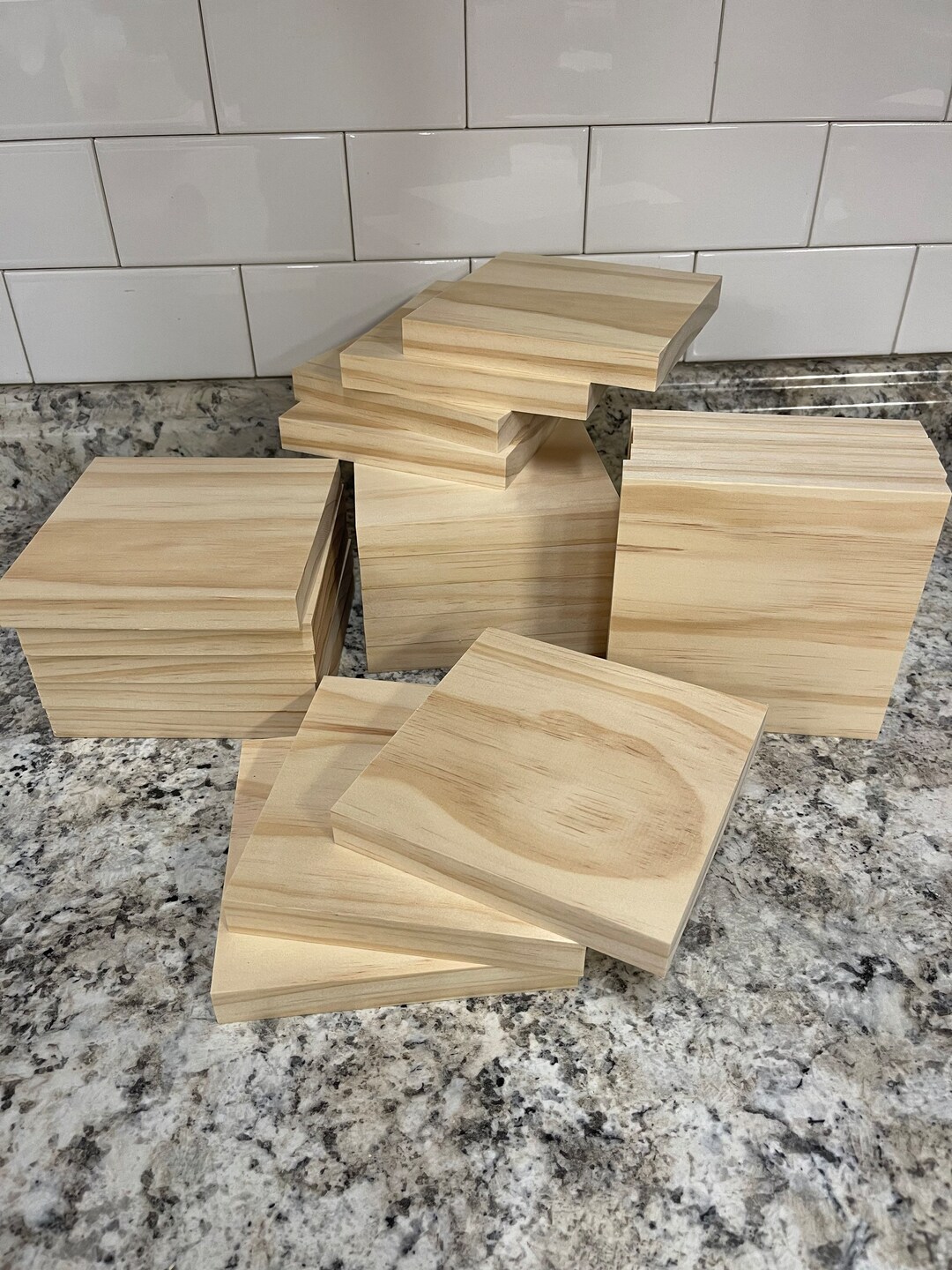 Letter Tiles, Raw Wood Blocks , 5.5x5.5 Letter Tiles for Wall Gallery