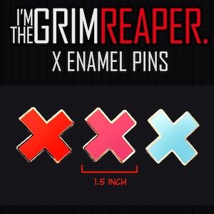 X Enamel Pins - Red, Pink, Blue