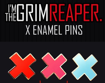 X Enamel Pins - Red, Pink, Blue