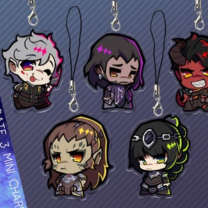 MINI 1.5in Baldur&#39;s Gate 3 Acrylic Charms - Astarion, Gale, Karlach, Lae&#39;zel, Shadowheart, Wyll