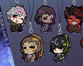 MINI 1.5in Baldur's Gate 3 Acrylic Charms - Astarion, Gale, Karlach, Lae'zel, Shadowheart, Wyll