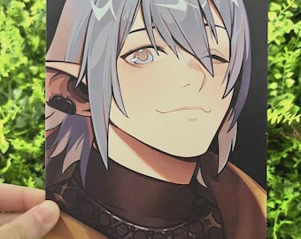 Final Fantasy 14 FFXIV Haurchefant Greystone Fanart Mini Print 5 x 7in