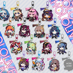 Hololive EN JP Keychains 2.5in - Gura, Amelia, Callie, Ina, Kiara, Irys, Mumei, Kronii, Baelz, Fauna, Marine, Suisei, Sora, Pekora, Korone