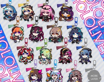 Hololive EN JP Keychains 2.5in - Gura, Amelia, Callie, Ina, Kiara, Irys, Mumei, Kronii, Baelz, Fauna, Marine, Suisei, Sora, Pekora, Korone