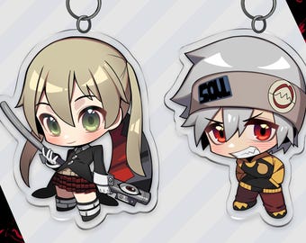 Soul Eater 2.5inch Fanmade Maka Albarn and Soul Eater Evans keychains