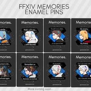 FFXIV Final Fantasy 14 Quote Character Enamel Pins 2in Large - Crystal Exarch, Emet Selch, Venat, Haurchefant