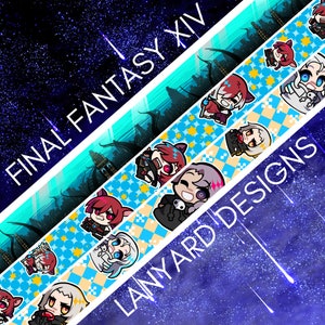 FFXIV Final Fantasy 14 Lanyards - Amaurot, G&#39;raha Tia, Elpis Trio (Emet Selch, Hythlodaeus, Venat)
