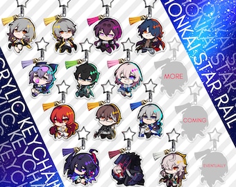 Honkai Star Rail HSR 2.5in Acrylic Keychains Fan Merch: Kafka, March 7, Silver Wolf, Welt, Himeko, Jing Yuan, Blade, Seele, Bronya and more