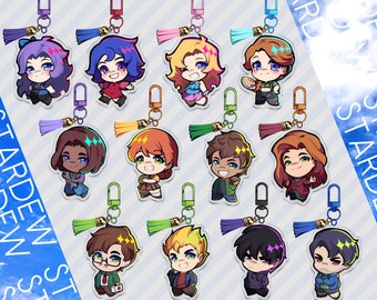 Stardew Valley Fanart Keychains  - Abigail, Emily, Haley, Maru, Penny, Leah, Alex, Harvey, Sebastian, Shane, Elliot, Sam