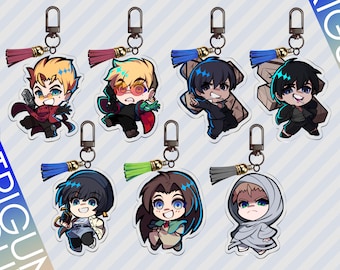 Trigun 1998 + Trigun Stampede Fanmade 2.5in Keychains: Vash, Wolfwood, Milly, Meryl, Knives