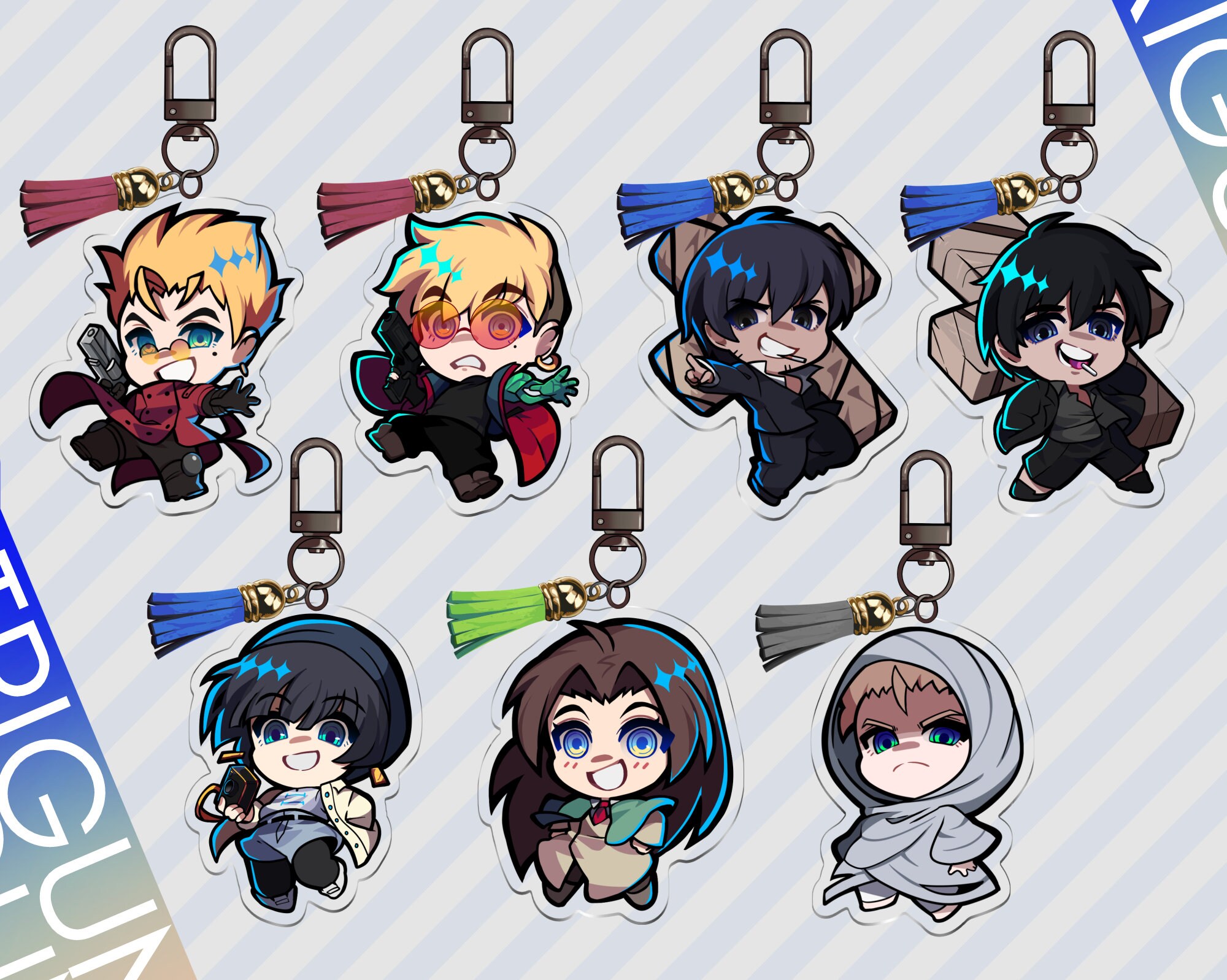 Trigun 1998 + Trigun Stampede Fanmade 2.5in Keychains: Vash