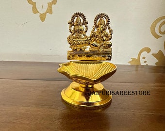 1-100 PCs Indian Brass Laxmi Ganesh Diya Puja Favors Diwali Gifts Wedding Favor Deepak Housewarming Babyshower Return Gifts For Guests