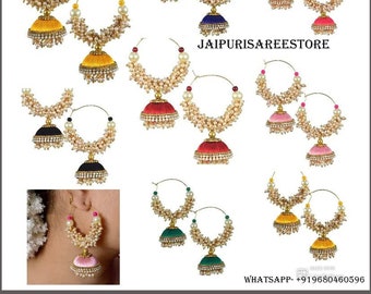 50 Pair Sangeet Mehndi Earrings Chandbali/ Indian Wedding Mehendi Mayoon Maiyan Drop Dangle Indian Wedding Favours Assorted Colors Gift