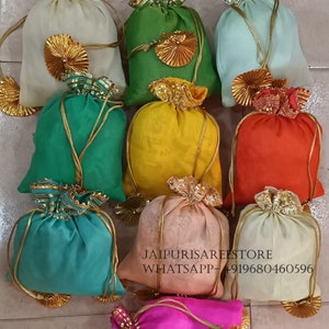 Lot Of 100 Potli Diwali Sweet Bags Gifts Wedding Favor Return Gifts Bags Gifts For Guests Favor Bags Mehndi Sangeet Gifts Diwali Presents