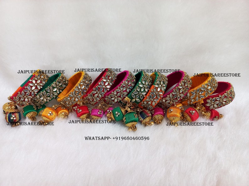 Lot Of 25 PCs Mix Colors Thread Bangle Bracelets Mehndi Favors Sangeet Gifts Bangle Bar Gifts For Guests Indian Wedding Favors Free Shipping image 2