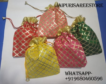 Lot Of 100 Potli Bags Wedding Favor Mehendi Gifts Return Gifts Wedding Gifts For Guests Favor Bags Sweet Bags Sangeet Gifts Diwali Gifts