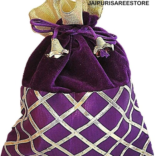 Bulk Wedding Favor Return Gift For Guests Mithai Pack Lot Of 100 Drawstring shops Pouch Potli Bags Sweet Bag Gota Work Purse Potli Bridesmaid Gift
