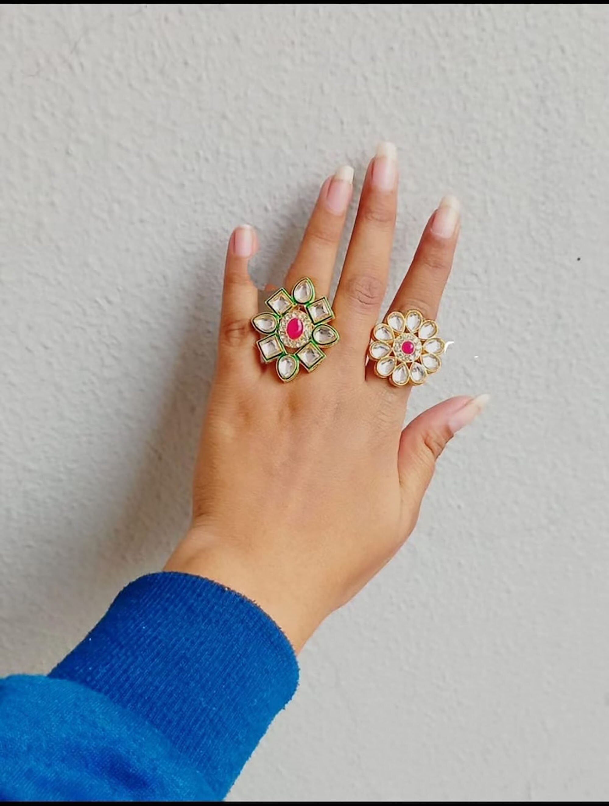 Kundan finger ring deals