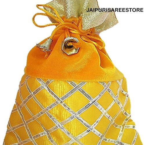 Bulk Wedding Favor Return Gift For Guests Mithai Pack Lot Of 100 Drawstring shops Pouch Potli Bags Sweet Bag Gota Work Purse Potli Bridesmaid Gift