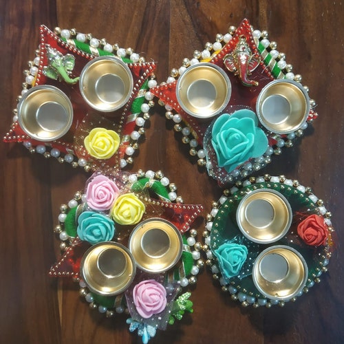 Set of 25 Haldi Kumkum Plates Holder for Return Gifts Etsy