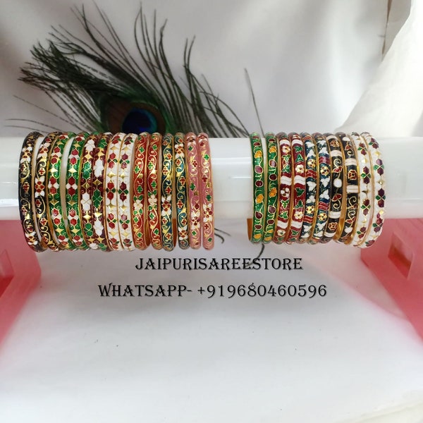 100 x Assorted Meenakari Bangles Ganey Sangeet Mehndi Ganaas Mehendi Mayoon Maiyan Kalire Punjabi Wedding Bangles Mehndi Dholki Favors Gifts