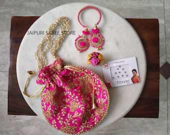50 X Mehendi Favours Bridesmaid Gifts Wedding Return Gifts Sangeet Gifts Potli Bag Bangle Bindi Ring Floral Jewellery Giveaway Gift