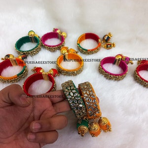 Lot Of 25 PCs Mix Colors Thread Bangle Bracelets Mehndi Favors Sangeet Gifts Bangle Bar Gifts For Guests Indian Wedding Favors Free Shipping image 4