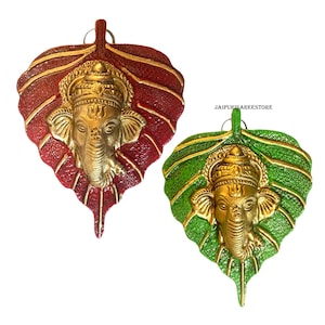 Leaf Ganesha Return Gift, Diwali Navrathri Decoration, Ganesh Wall Decor,housewarming Gift,indian Wedding, Pooja Puja Favor, Idol Statues,