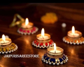 100 Pcs Multi Color Tea Light Holders, Diwali Decor, Handmade Diyas, Christmas Gift, Home Decor, Candle Holders, Tealight Holder, Table Top