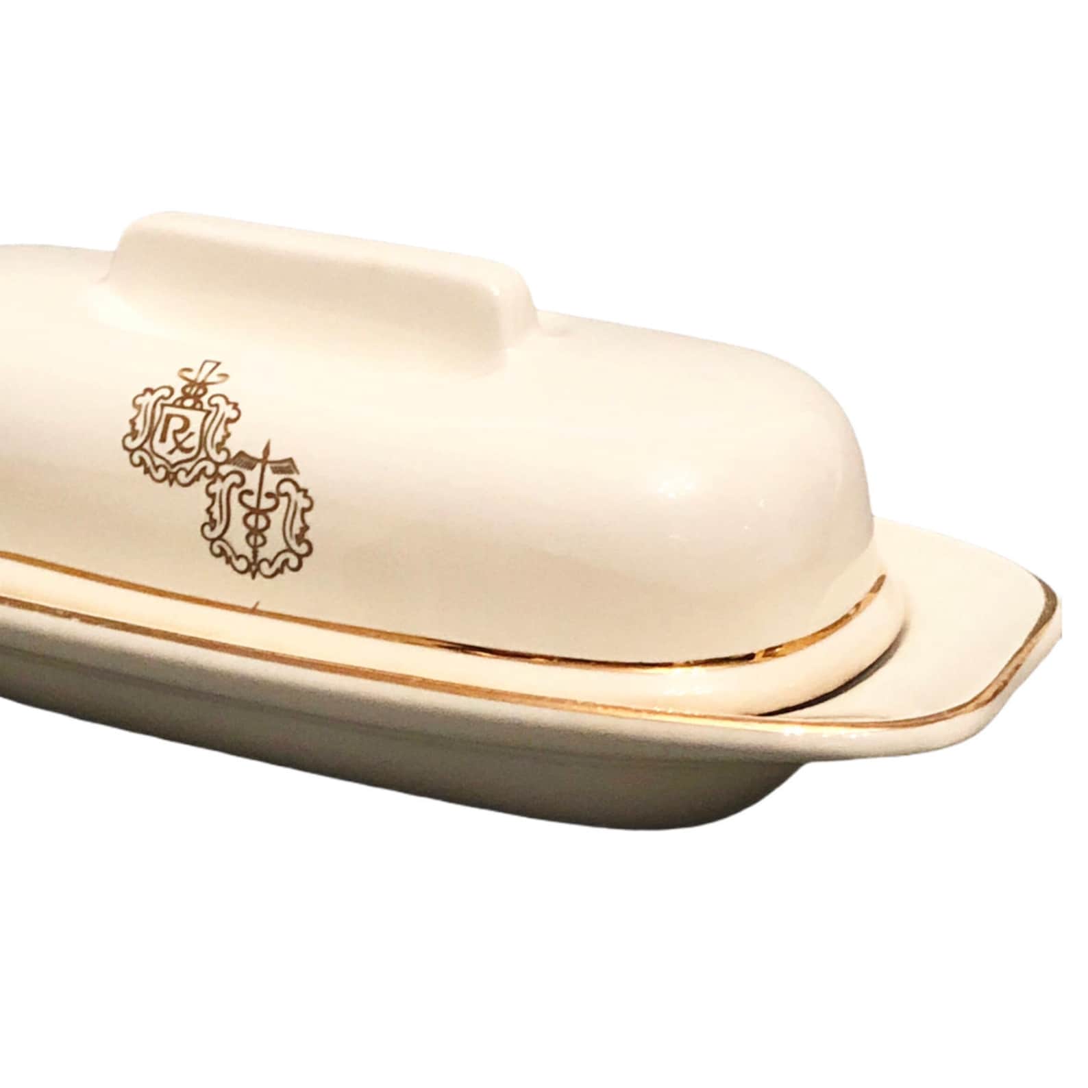 Hall China 1/4 LB Covered Butter Dish With Lid Rx Caduceus Etsy