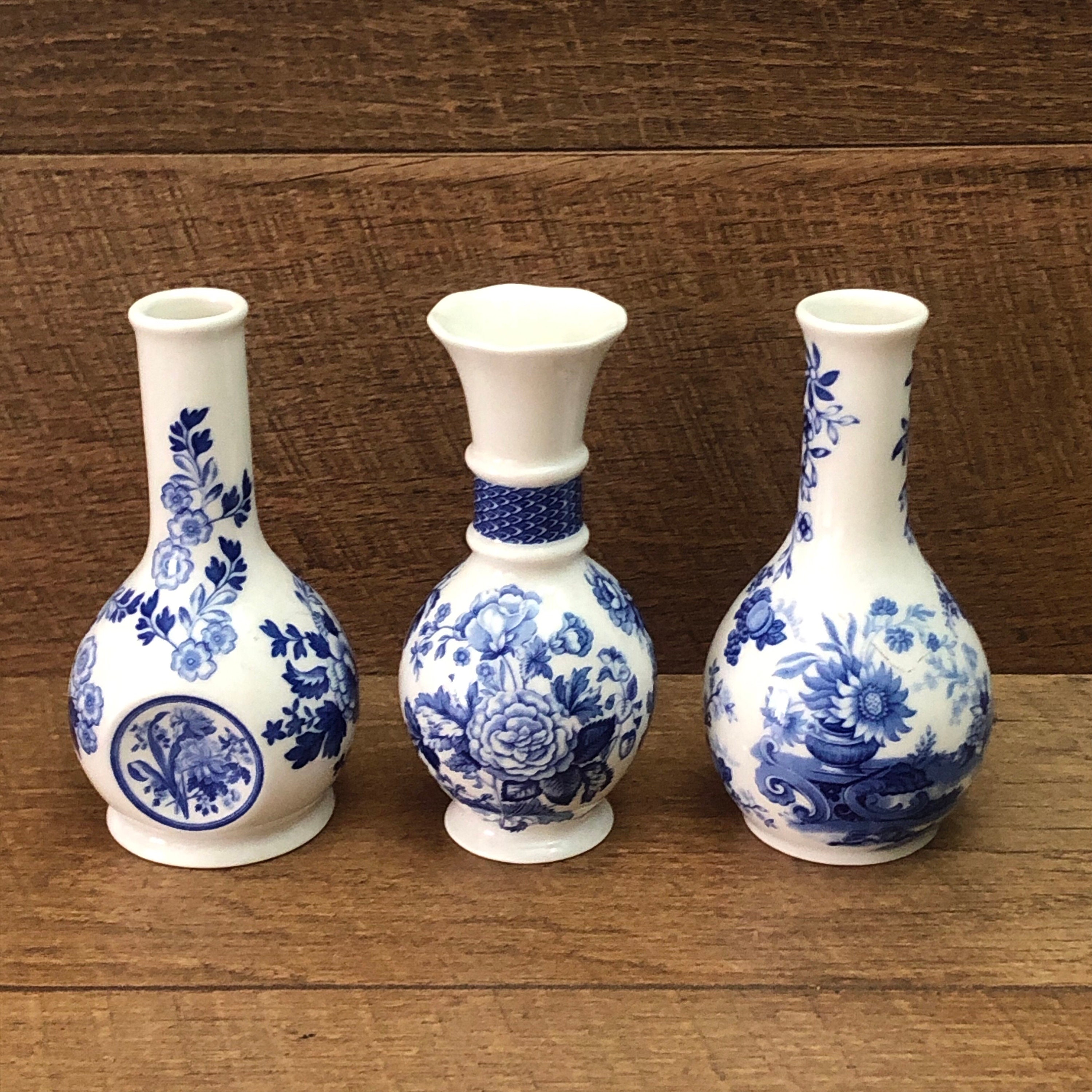 Spode China Blue Room Garden Collection Vtg Bud Vases English Etsy