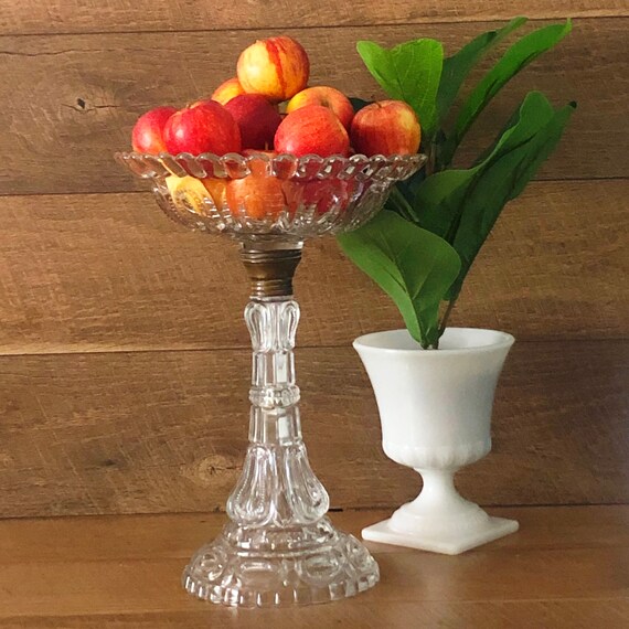 Vintage Wedding Decor Tall Pedestal Glass Bowl Moon And Stars Etsy