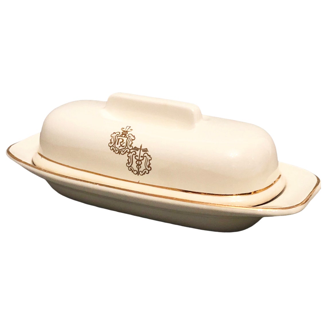 Hall China 1/4 LB Covered Butter Dish With Lid Rx Caduceus Etsy