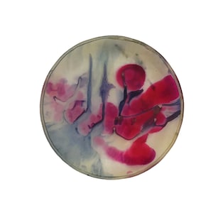 Rojo & azul 5"Reuven Nouveau Glass Bowl Trinket Bandeja Satin Finish Art Glass Ring Dish Colorful Jewelry Holders Acid Washed Watercolor Plates