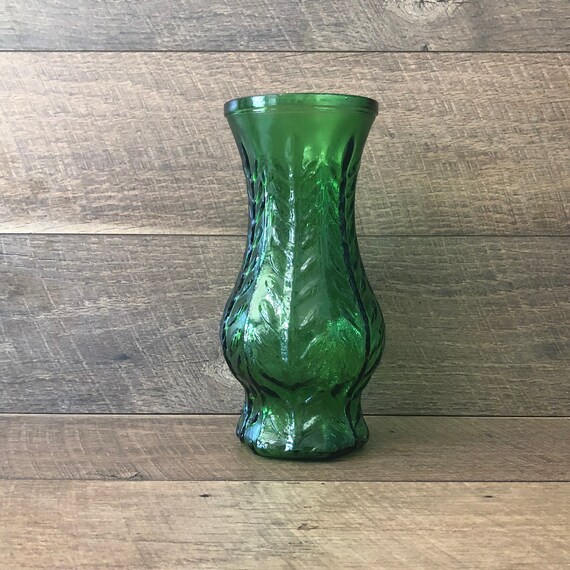 Farmhouse Decor Flower Vases Vintage Green Glass Christmas Ftd Etsy