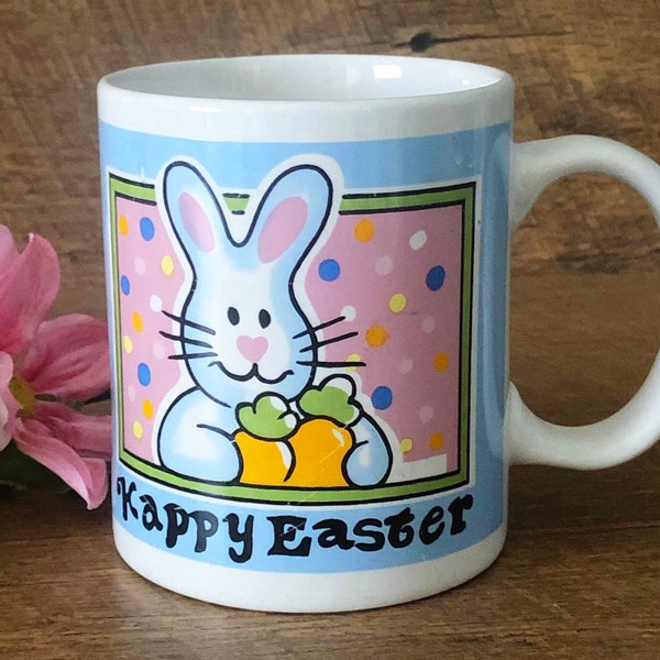 Shabby Chic Vintage Happy Easter Bunny Mugs Pink Holiday Decor Rabbit Gifts For Her Teacup Coffee Cup Kappa Pen Holder Kids Gift Idea