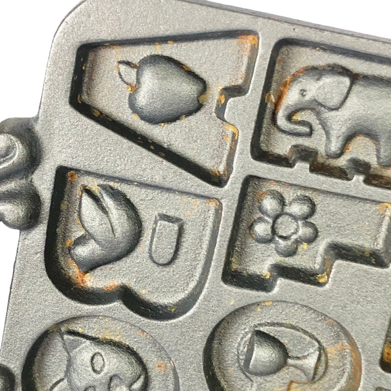 Vintage 1985 John Wright Alphabet Cookie Cast Iron Baking Pans Etsy