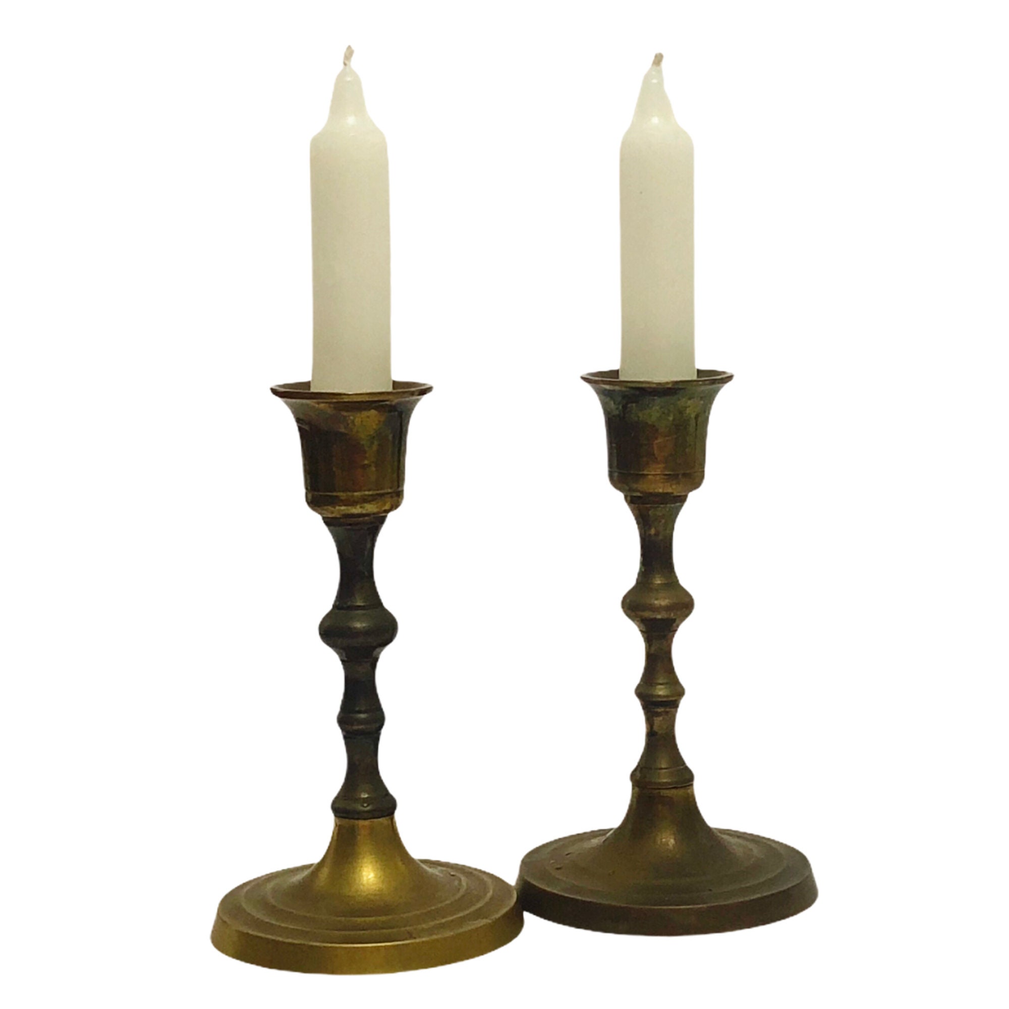 Mid Century Solid Brass Candle Holders Relaxation Gifts Made Etsy