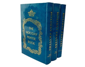 Machzor Prayer Books Vintage 1959 Set Jewish Holiday Rosh Hashanah Yom Kippur Succoth High Holiday Blue