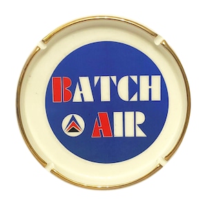Vintage BATCH AIR Round Ceramic Ashtray Airline Souvenirs Pottery Cigarette Holders Vacation Memories Travel Lovers Miami Florida Arrow Air