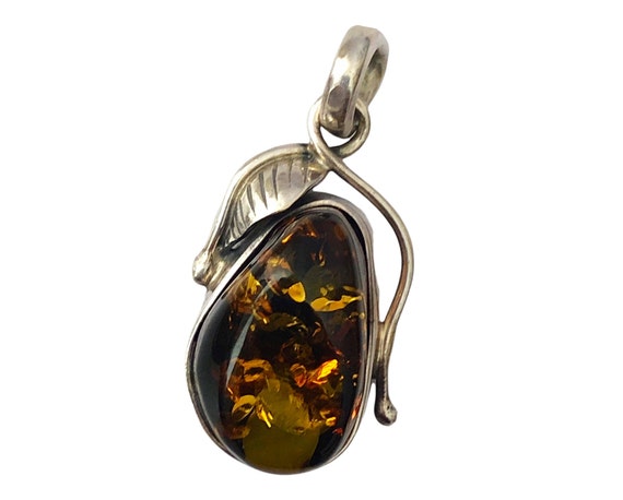 Natural Baltic Honey Amber & 925 Sterling Silver … - image 1