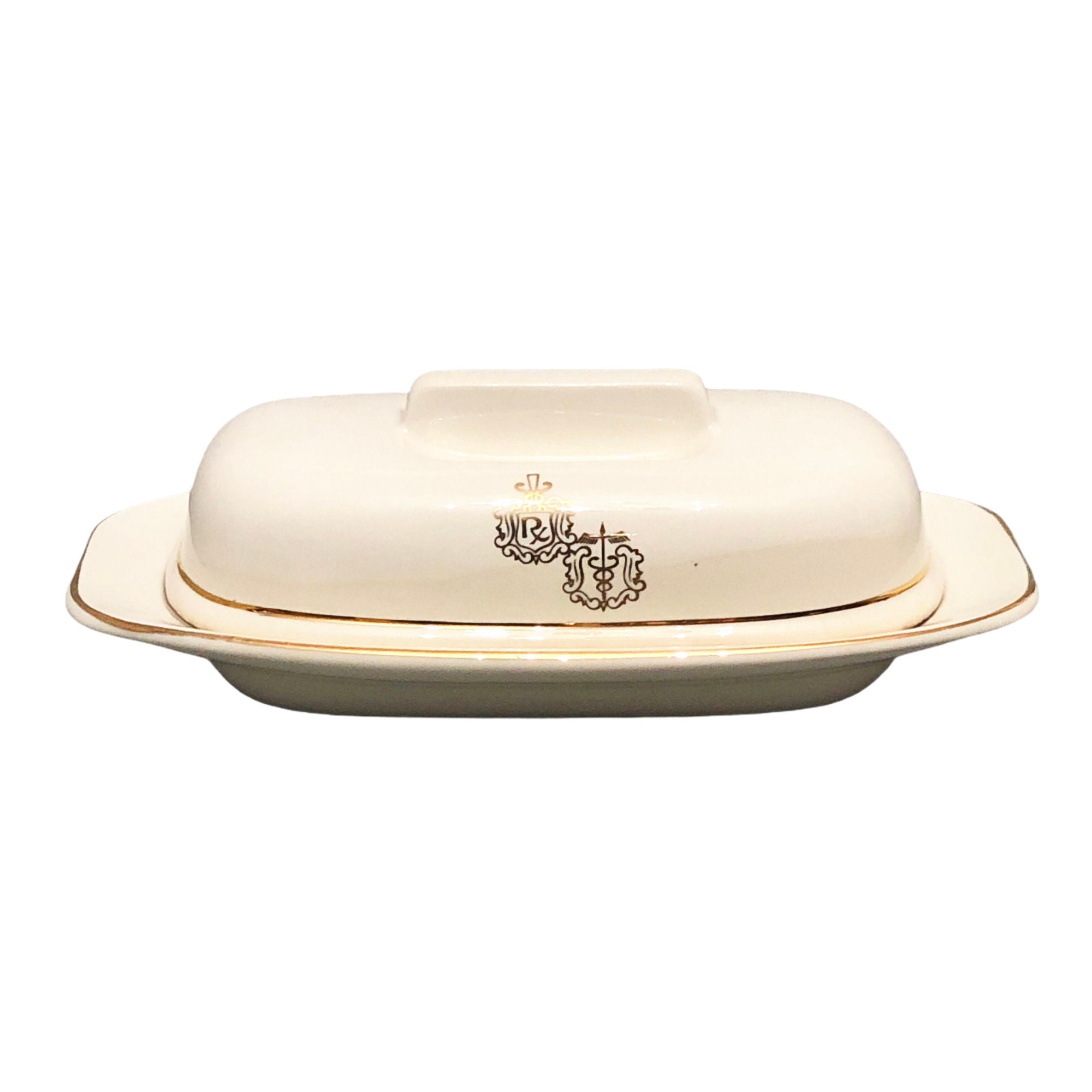 Hall China 1/4 LB Covered Butter Dish With Lid Rx Caduceus Etsy