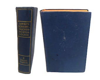 1951 Langenscheidt's Pocket Dictionary of the English & German Languages By Klatt Germany Genealogy Reference Books Gift Ideas For Teachers