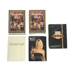 Gloednieuw - Set van 5 vintage reclame speelkaarten Whiskey Liquor Companies Card Decks Man Cave Game Room Decor Geschenken voor papa cadeau-ideeën