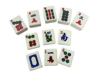 Mahjong Game Tiles Vintage Asian Repurposed NMJL Mahjongg Chinese Crafting Supplies Jewelry Making Replacements Set 11