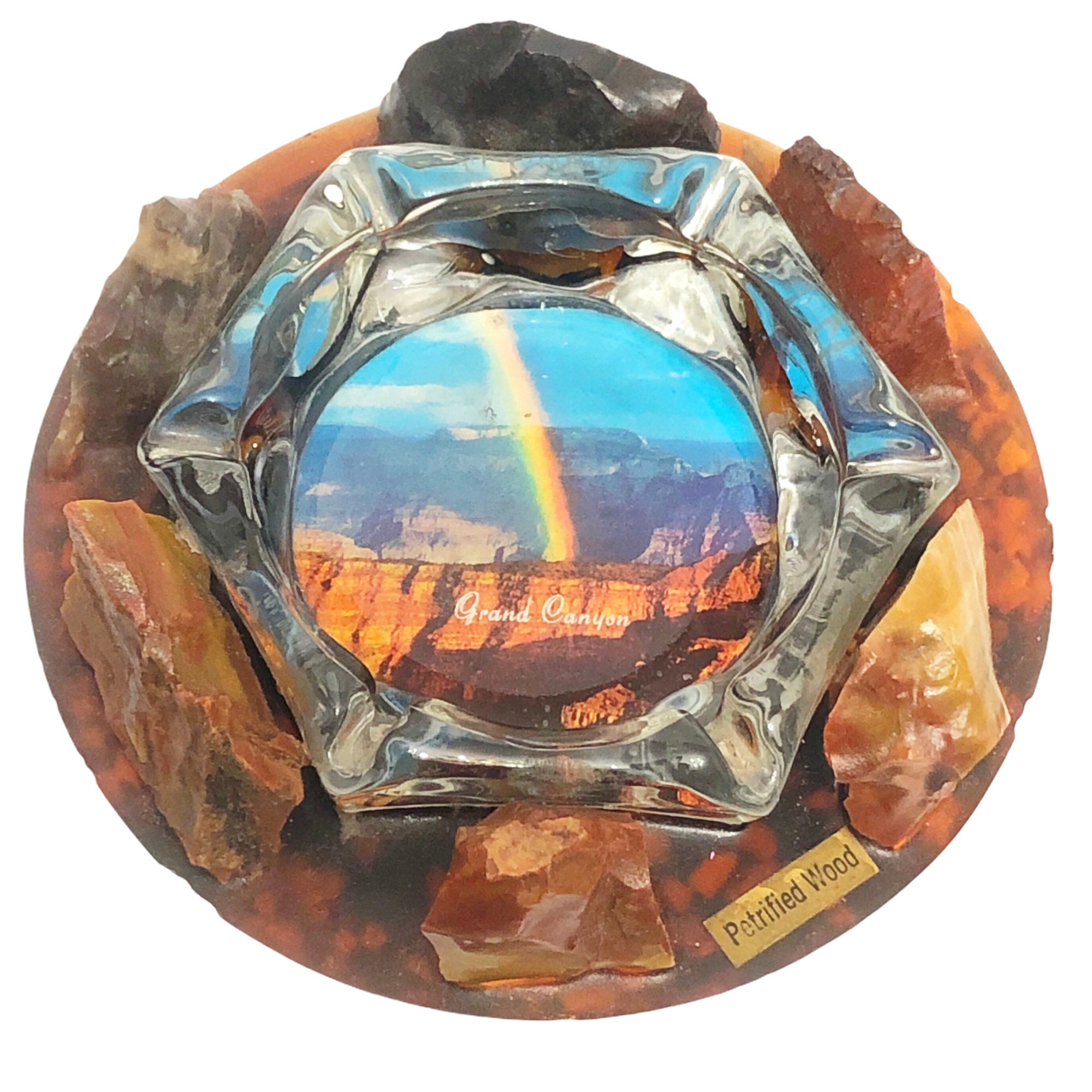 Vintage Grand Canyon Souvenir Ashtray Genuine Petrified Wood Etsy UK