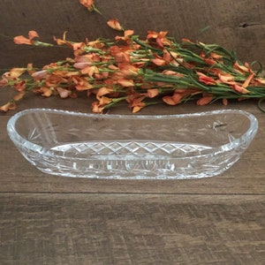 WATERFORD Lead Crystal Bowl Hollywood Regency Signed Glandore Irish Celery Dish Nut Bowls Luxury Gifts For Her Made In Ireland Table Decor