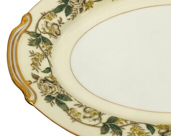 1940年代 ノリタケ 13インチ オーバル サービング プラッター イエロー