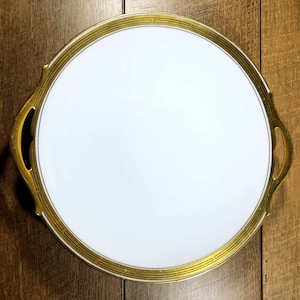 Vintage Pickard China Serving Platter Black & Gold Geometric Design Cake Plate With Handles Tea Party Sandwich Tray American China Gifts